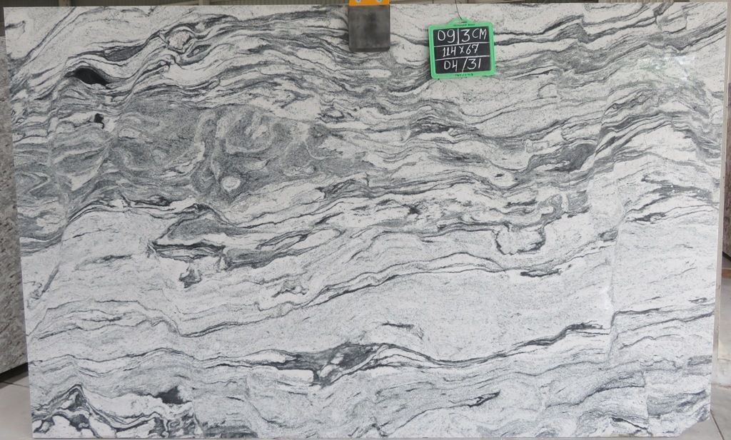 Exotic Granite (Gneiss) called Viscon White, Viscount White, Silver Cloud, or Salone